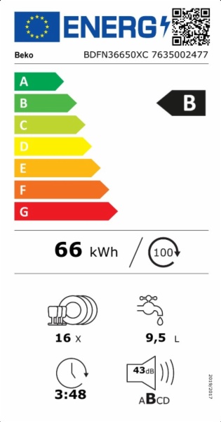 LAVAVAJILLAS BEKO G.B. BDFN36650XC