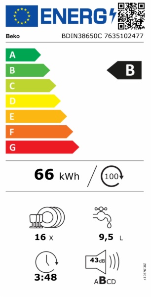 LAVAVAJILLAS BEKO BDIN38650C