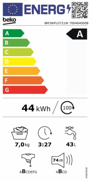 LAVADORA BEKO BM3WFU3721W