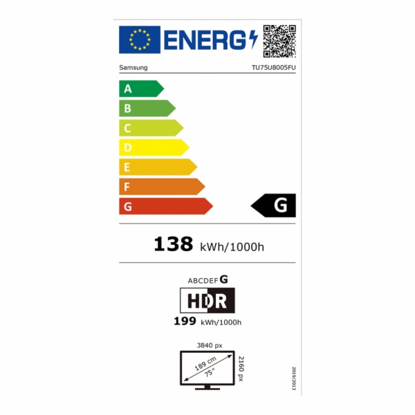 TELEVISOR LED SAMSUNG TU75U8005FUXXC