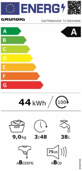 LAVADORA GRUNDIG G.B GW7P89418W