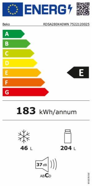 FRIGORIFICO BEKO RDSA280K40WN