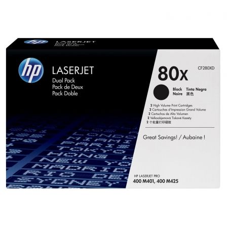 CARTUCHO IMPRESORA HP Nº80X DUAL PACK